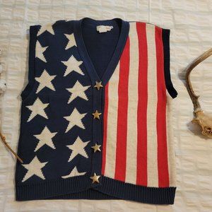Vintage American Flag Sweater Vest